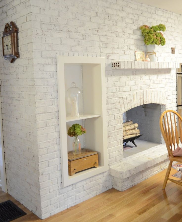 Chalk Paint gives a Brick Fireplace and update