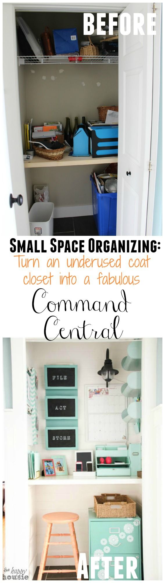 Command Central Station {Getting Organized with a Command Center in a Closet