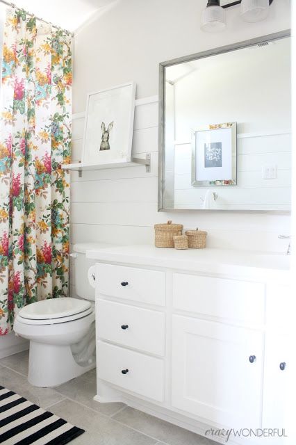 Crazy Wonderful: shiplap girl's bathroom reveal