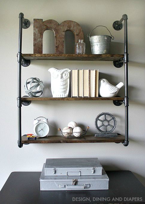 DIY Industrial Piping Shelves - Get the farmhouse look!