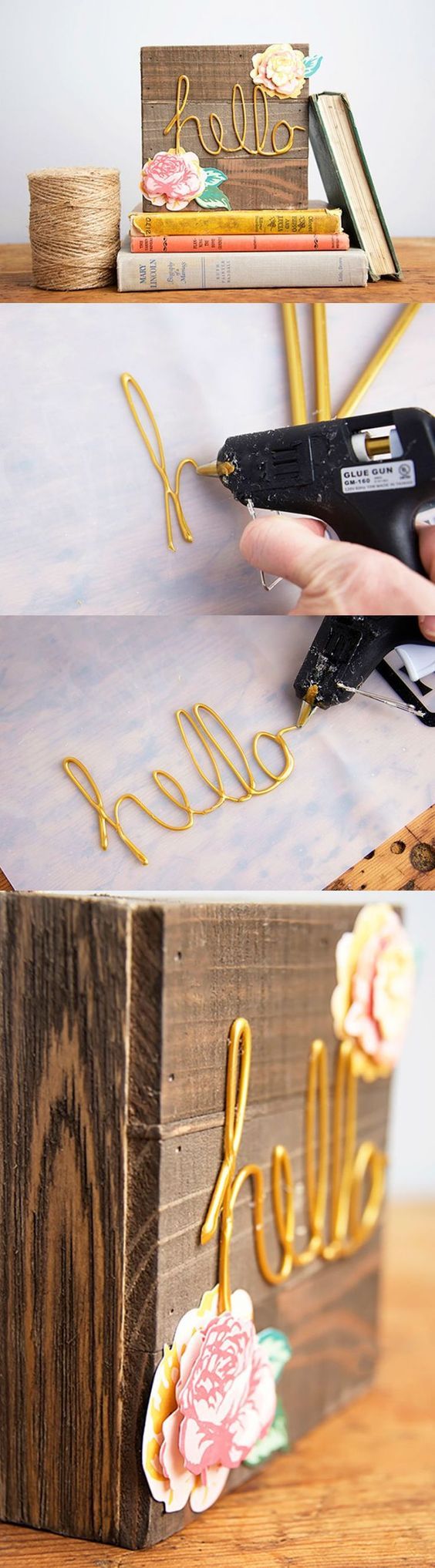 Floral and Wood DIY Welcome Sign