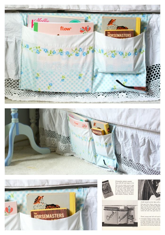 Kitschmas Gifts - sew a DIY bed caddy using a vintage pillowcase