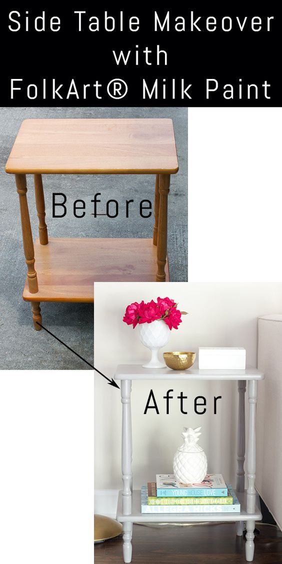Side Table Makeover with FolkArt Milk Paint - Erin Spain