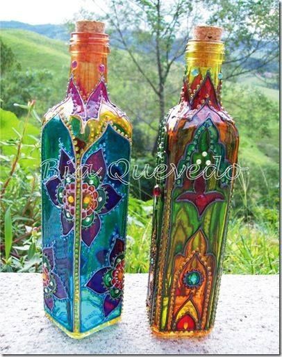 Decorate clear bottles to Awesomeness!I have a set of Spectrum Noir alcohol mark...