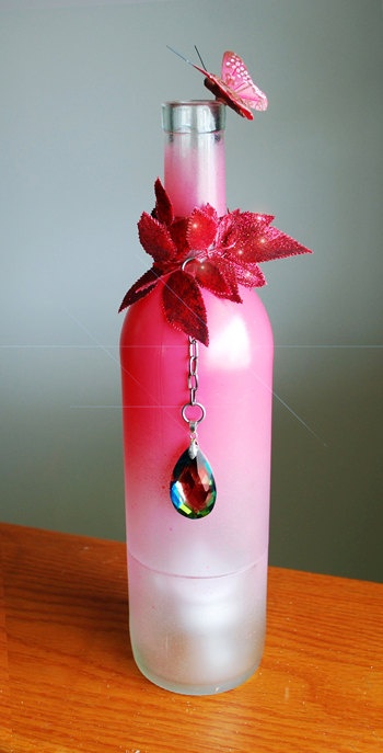 Embellished Wine Bottle Candle Holder by DSdecor on Etsy, $28.00