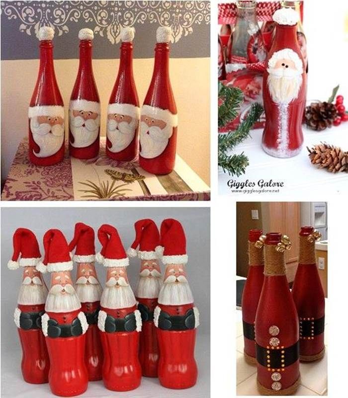 Wonderful DIY Cute Christmas Bottle Santa