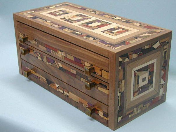 Decorative Deep Wooden Tea Box – Wood & Wood Mosaics – Deep Tea Chest