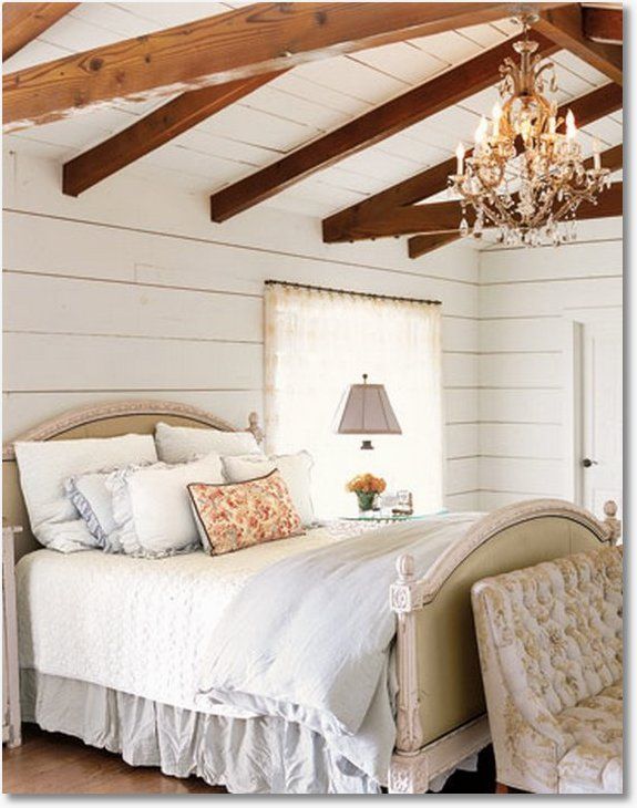 Beautiful beachy bedroom with shiplap.