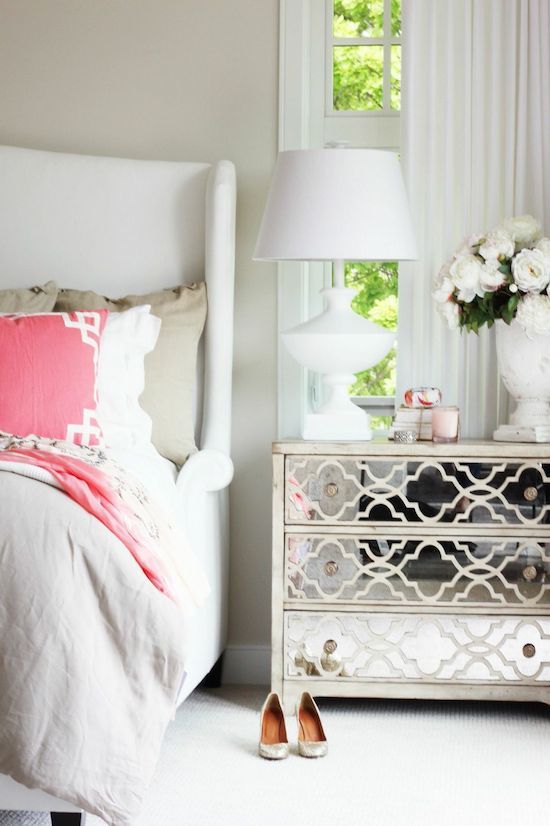 Caitlin Wilson Coral Deco Pillow| Perfect master bedroom from Jillian Harris