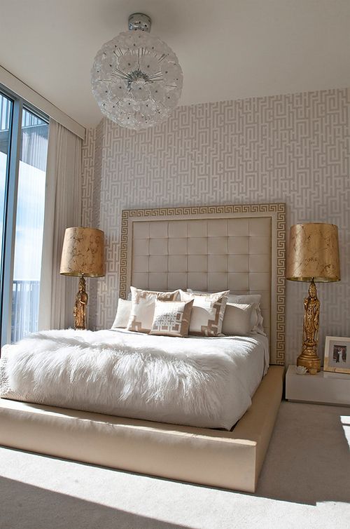 Tan and White bedroom