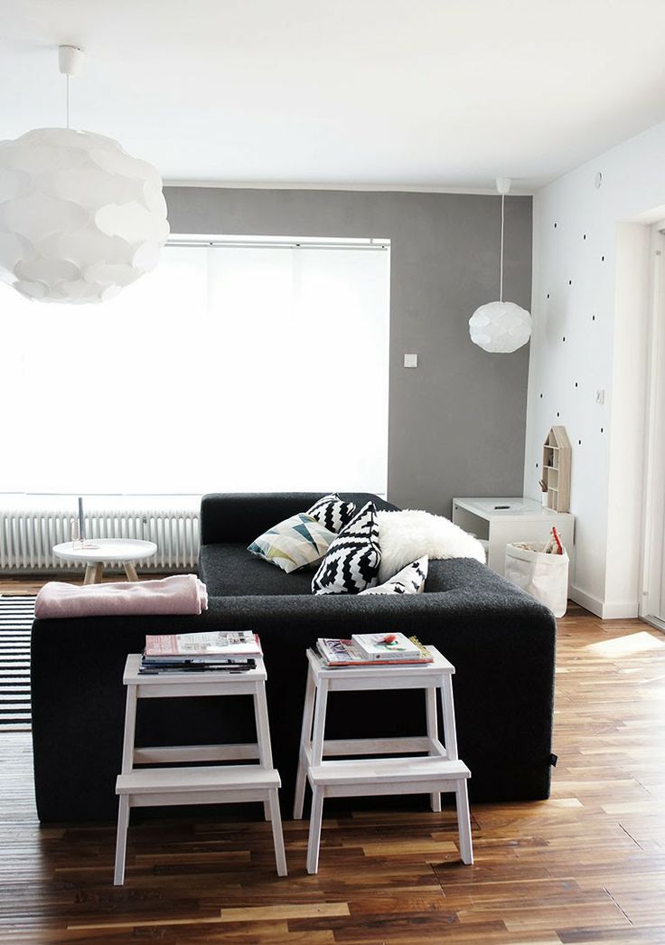 Simple white and Black living room
