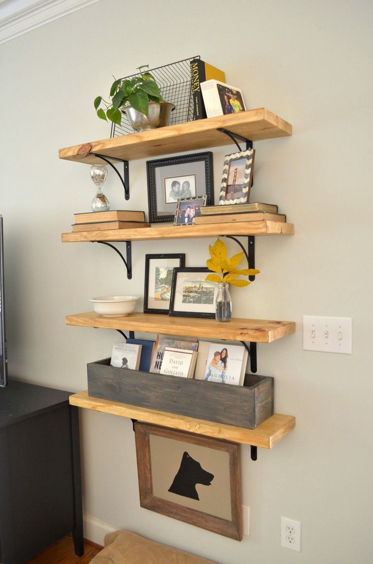 DIY Rustic Wood Shelves - At Home With The Barkers