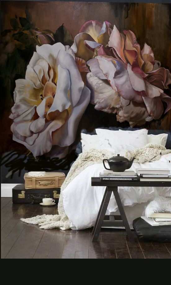 Diana Watson Wall paper Bed of Roses - just beautiful! It's like a close-up snap...