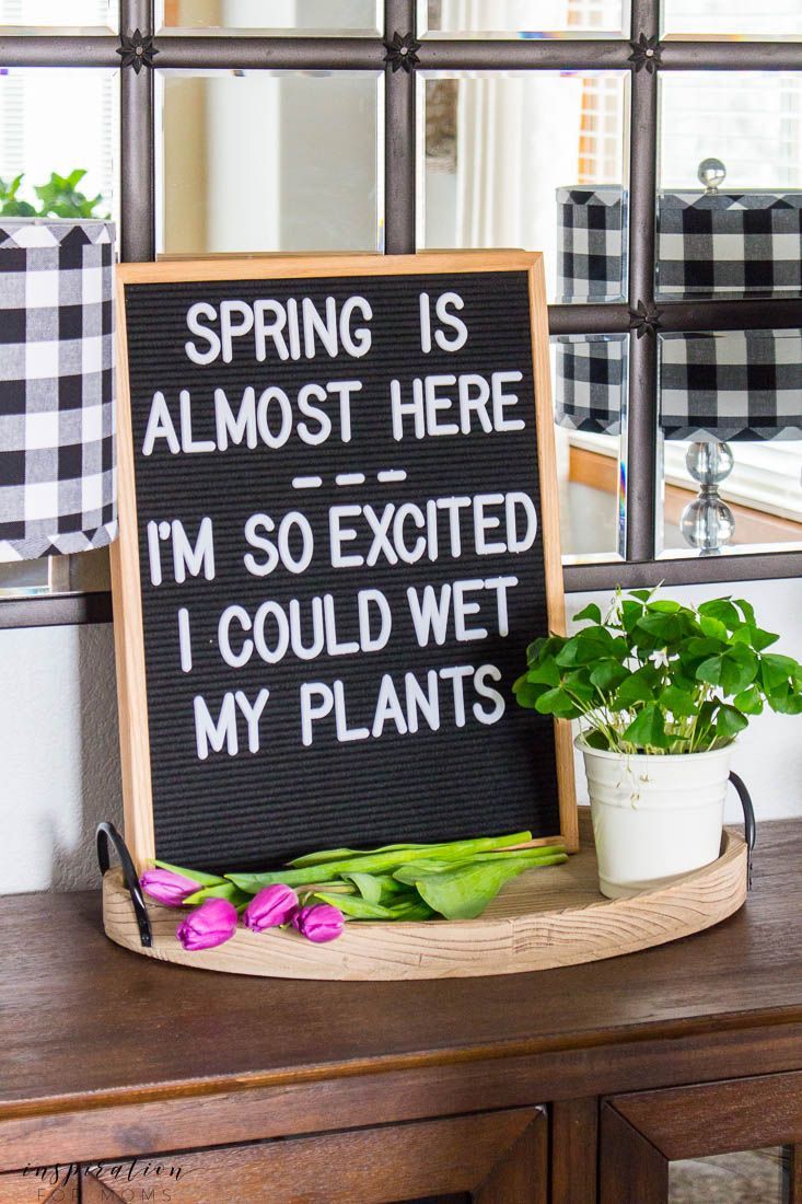 Kitchen and Dining Room Spring Tour Letterboard Spring Quote