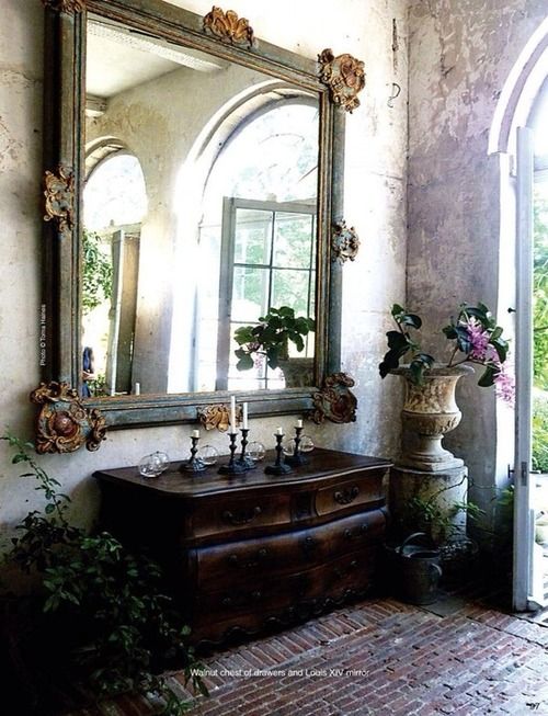 French Country style mirror frame.