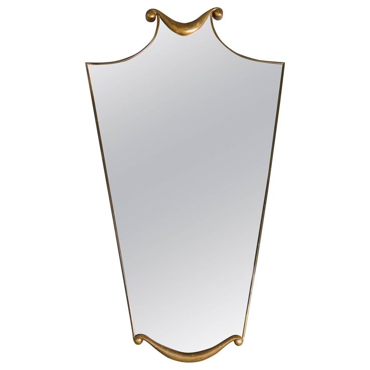 Mid century mirror in the manner of Gio Ponti or Paolo Buffa 1