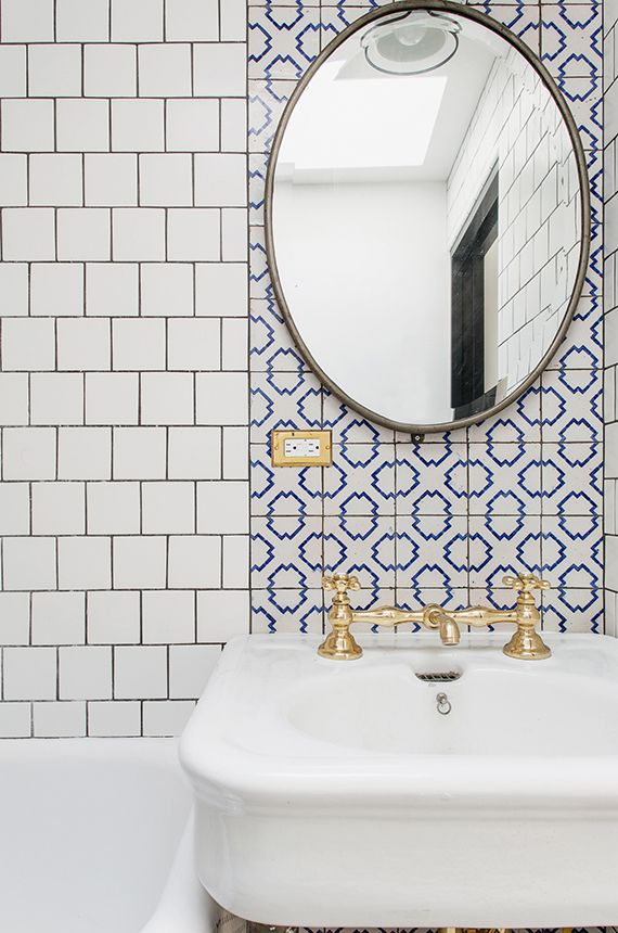 The Room: Bathroom with pretty tiles combo