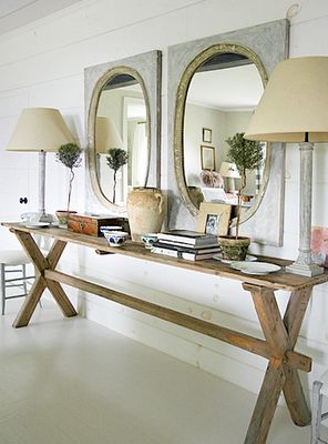 great mirrors & farm table. Double.