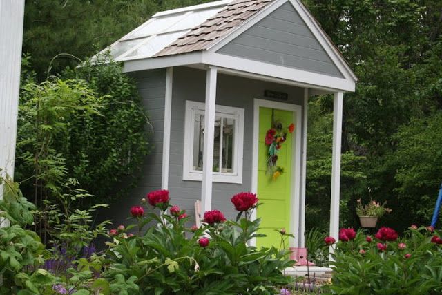 She made this BEAUTIFUL shed from her child's old playset (swing set) You would ...