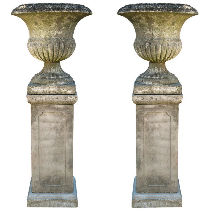 English Weathered Urns on Bases | From a unique collection of antique and modern...