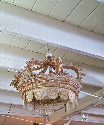 the gorgeous old carved wooden crown at Chateau Sonoma