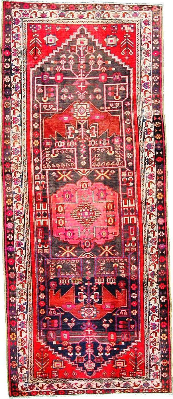 4' 4 x 10' 2 Navy Blue Hamedan Area Rug | Esale Rugs | Antique Persian Rugs