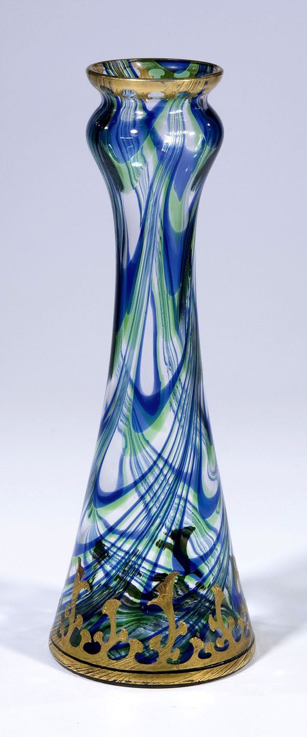 614: Vase Harrach Neuwelt Glass Art Deco Nouveau old on