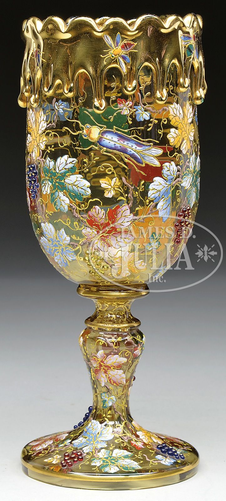 MOSER DECORATED CHALICE.Chalice is pictured in the book Moser Glass The Klabin C...