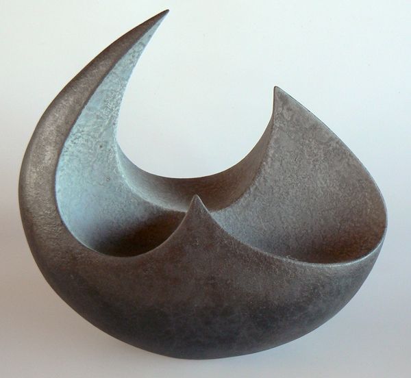 Rick Rudd Bowl 2005 Pinched and coiled terracotta clay. Earthenware-fired metall...