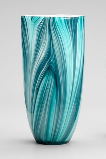 Turin Vase in the most beautiful medly of aqua, turquoise, cerulean and teal...w...