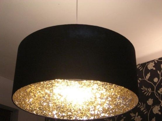 Sequins or glitter inside of a lampshade