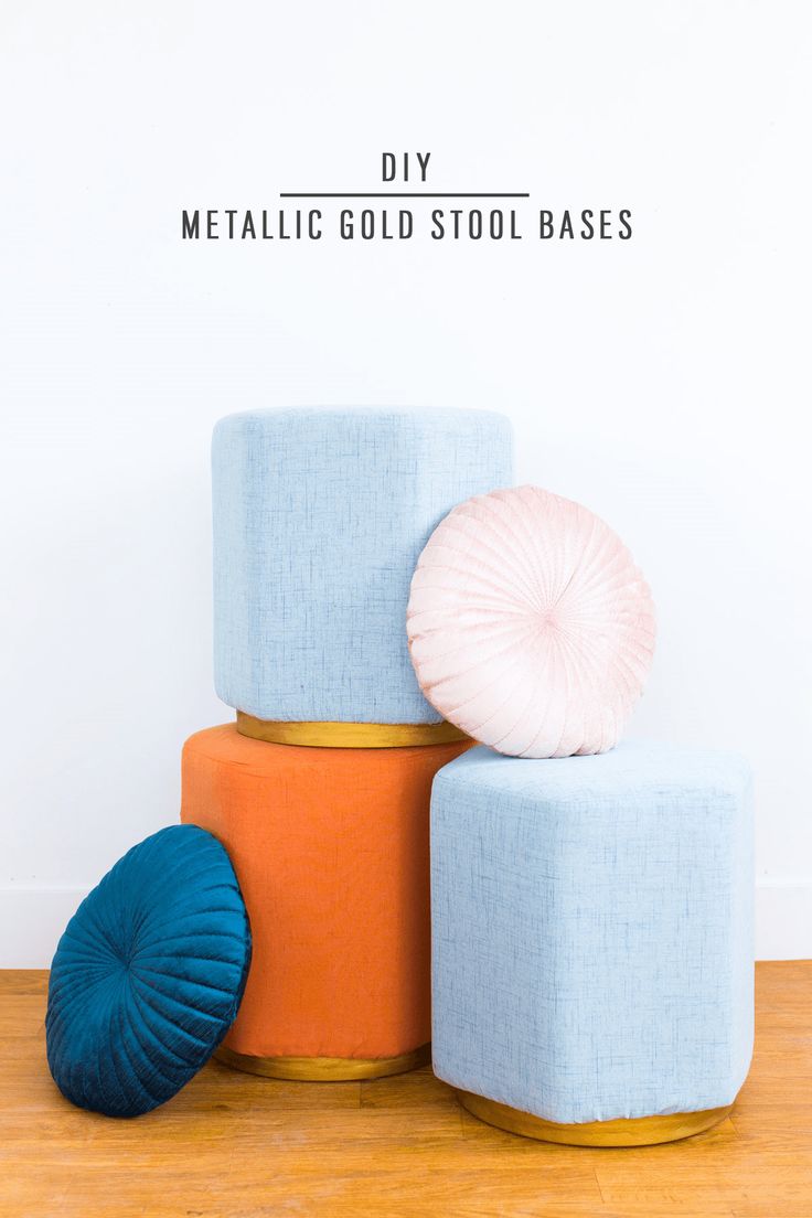 DIY Metallic Gold Stool Bases