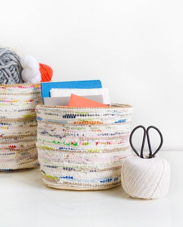 DIY Rag Rug Storage Baskets | Sugar & Cloth DIY Home Decor