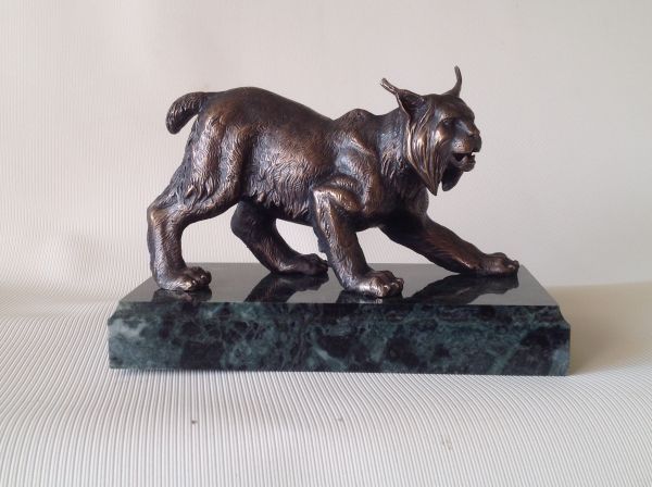 12 #sculpture by #sculptor Vitaliy Semenchenko titled: 'Wild Cat (Bronze Little ...