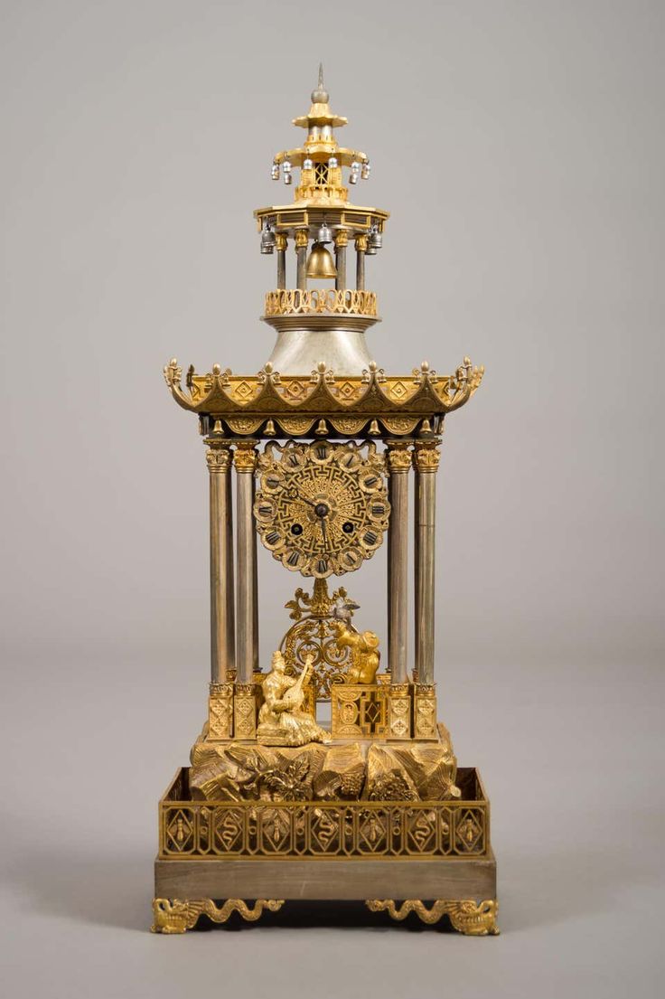 1stdibs Mantel Clock - Fine 19Th Century Silver Gilt Three-Piece Garniture French Chinoiserie Bronze