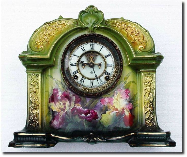 Clock Hourglass Time: Antique china #clock.
