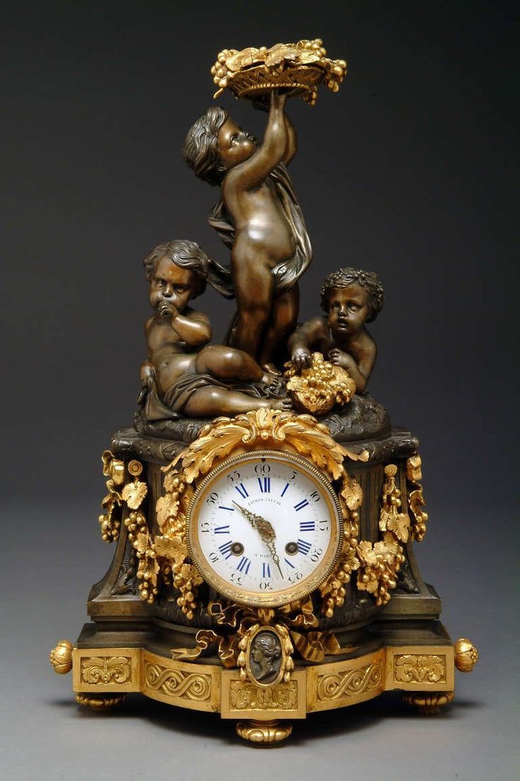 Clocks - Decor : date unspecified Antique French Figural Clock By Raingo Freres Paris On Hold