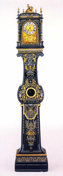 French longcase clock #clock, blue, long, longcase, ornate, gold, antique, elega...