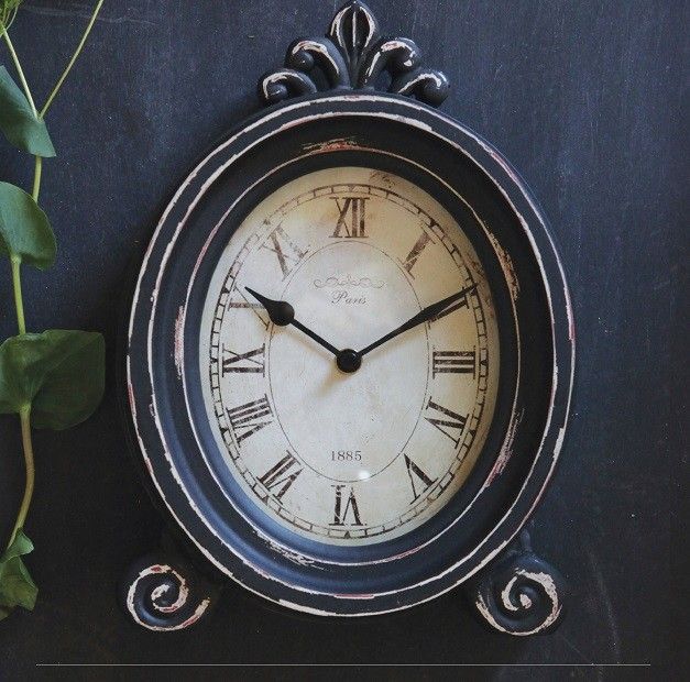 Decorative Table Top Mantle Clock - Black