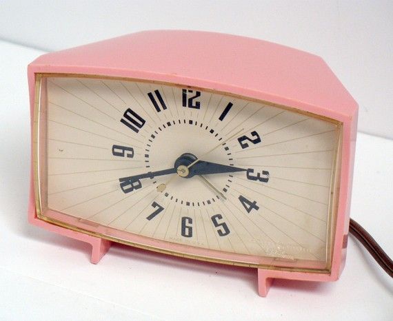 Vintage GE Pink Alarm Clock General Electric Mid Century