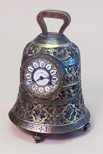 brass bell antique mantel clock