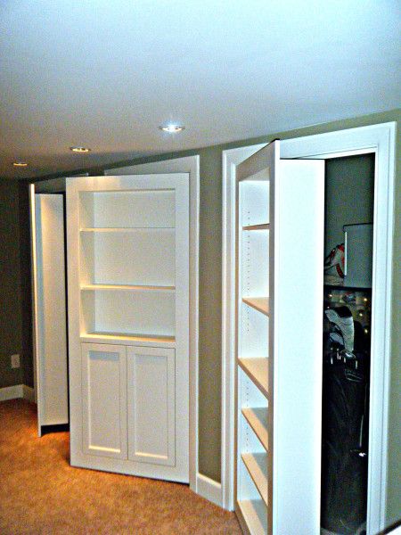 Clever Hidden Storage Built-ins. Use for hallway linen/extra closet