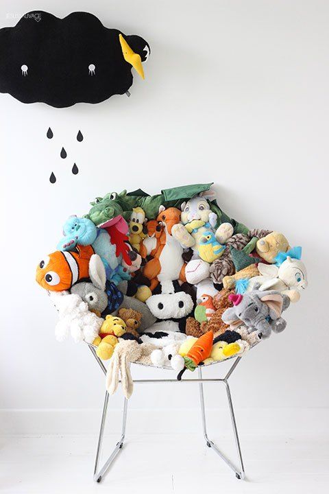 Cover a metal chair in stuffed animals - this is a crazy DIY project!