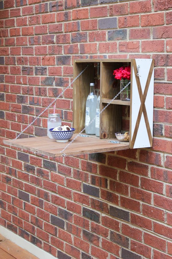DIY White & Wood Outdoor Serving Station