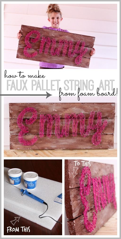 Faux Pallet String Art - Sugar Bee Crafts