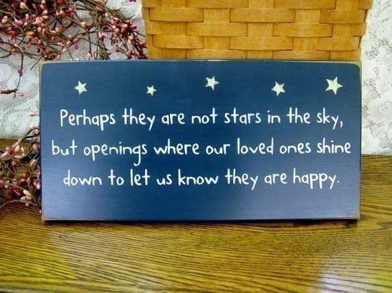 Items similar to Perhaps they are not stars in the sky Wood Wall Sign Sympathy Saying Home Decor Memories on Etsy
