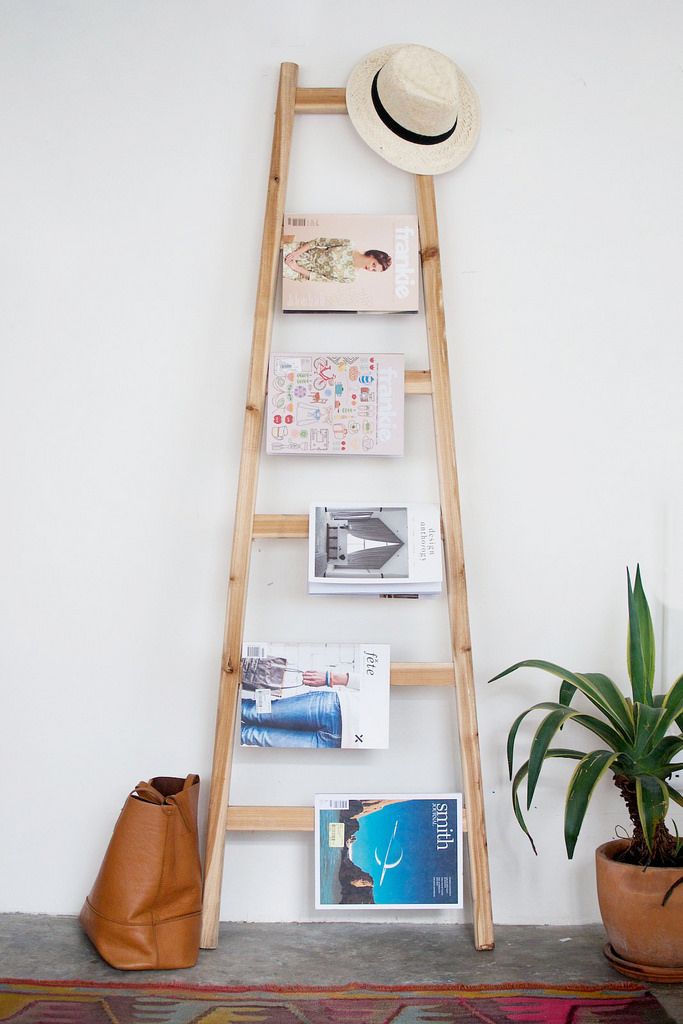 Quick DIY: Ladder Magazine Rack