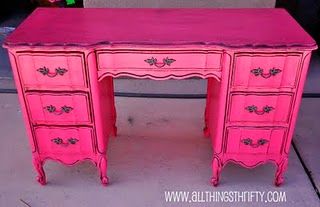 Refinished Pink Desk {Tips and Tricks}