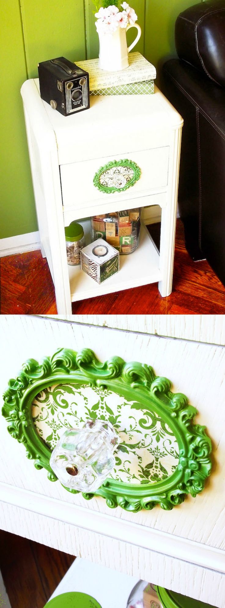 Simple Side Table Makeover - Add a Pop of Color