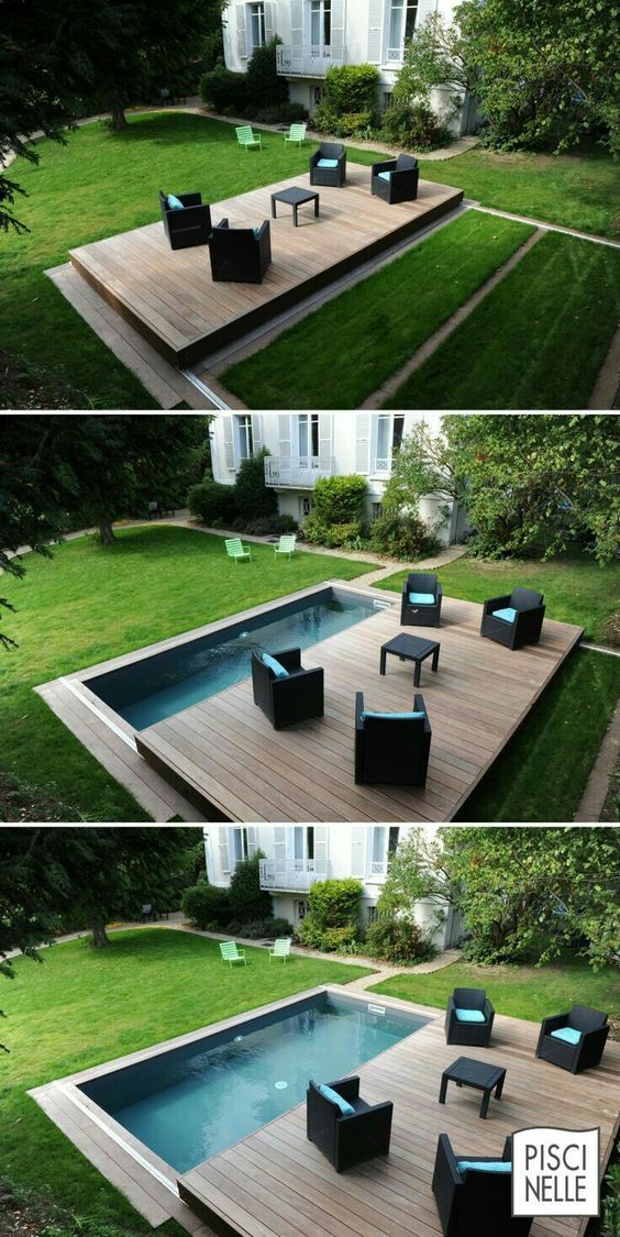 Pool/Schwimmbecken und verschiebbares Deck/Terrasse